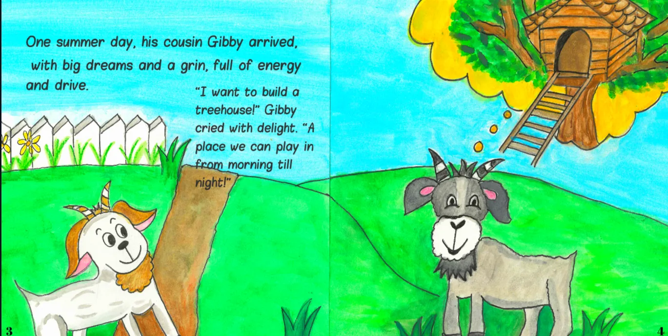 Gritty Builds a Tree House — inside pages, spread 3 of 4