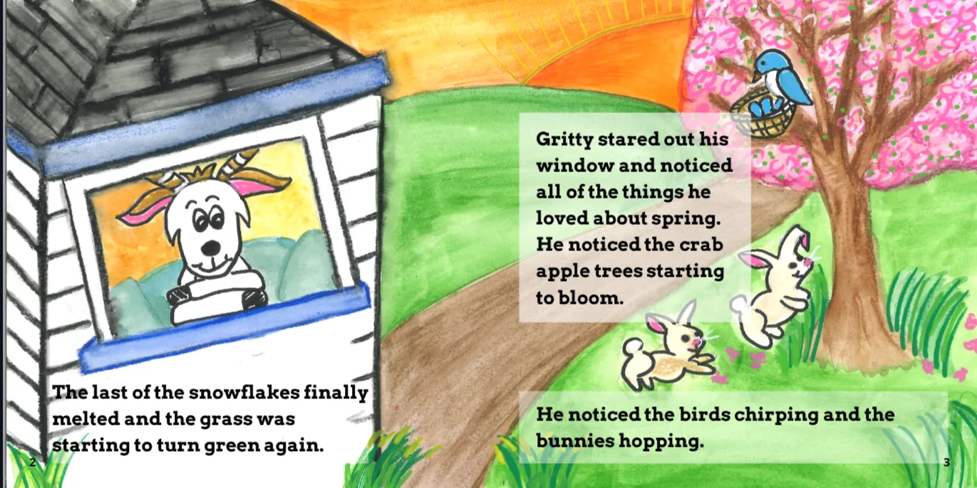 Gritty Grows a Garden — inside pages, spread 2 of 3