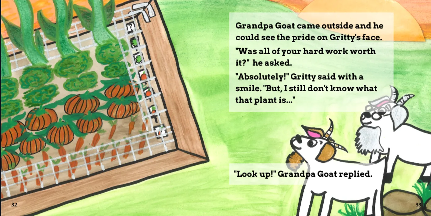 Gritty Grows a Garden — inside pages, spread 3 of 3